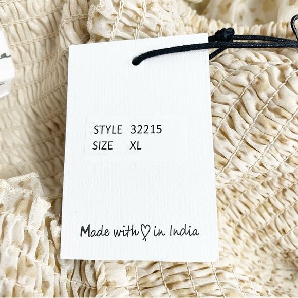 NWT Japna Top Animal Print Smocked Peplum Sleeveless Blouse Women’s Size XL NEW - Picture 10 of 11